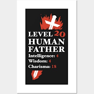 Level 20 Father DnD Dad Gift Shirt Posters and Art